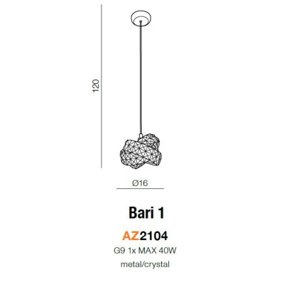 Lampa wisząca BARI 1 AZ2104 - Azzardo