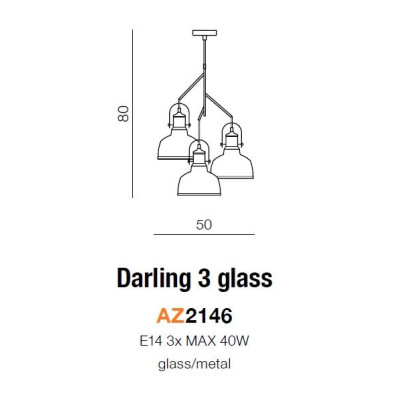 Lampa loft wisząca DARLING GLASS 3  biała AZ2146 - Azzardo