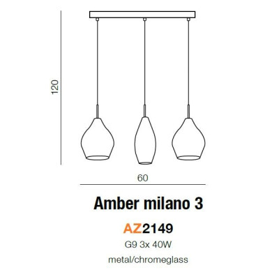 Lampa wisząca AMBER MILANO 3 AZ2149 - Azzardo