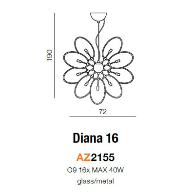 Lampa wisząca DIANA 16 AZ2155 - Azzardo