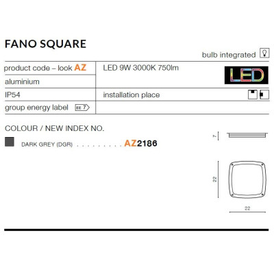 Plafon FANO S AZ2186 - Azzardo