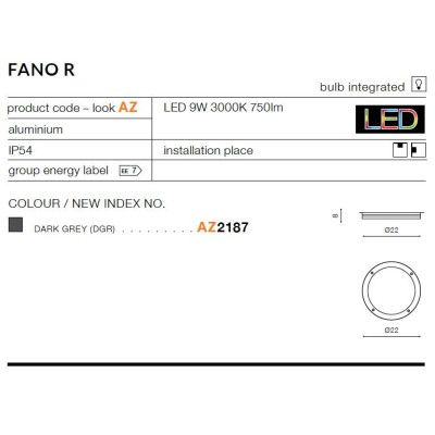 Plafon FANO R AZ2187 - Azzardo