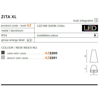 Kinkiet ZITA XL AZ2200 - Azzardo