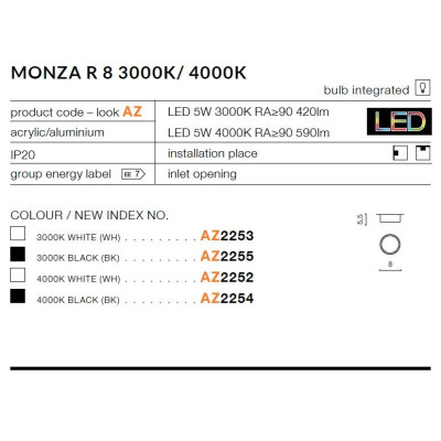 Plafon MONZA R 8 AZ2253 - Azzardo