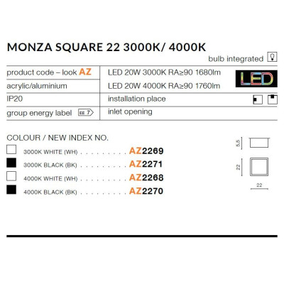 Plafon MONZA S 22 AZ2269 - Azzardo