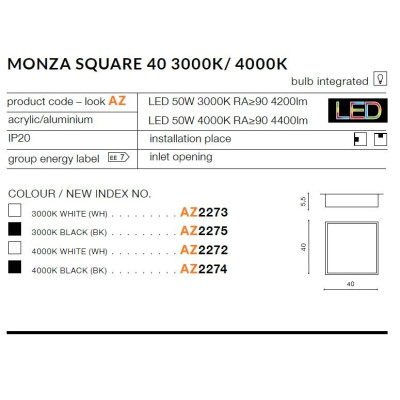 Plafon MONZA S 40 AZ2273 - Azzardo