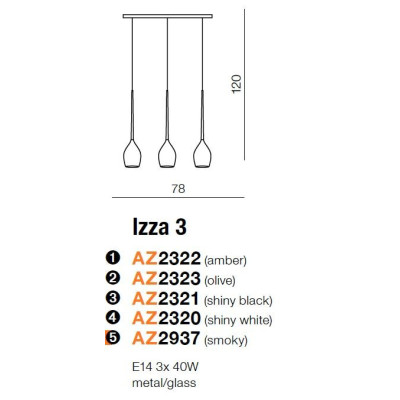 Lampa wisząca IZZA 3 AZ2320 - Azzardo