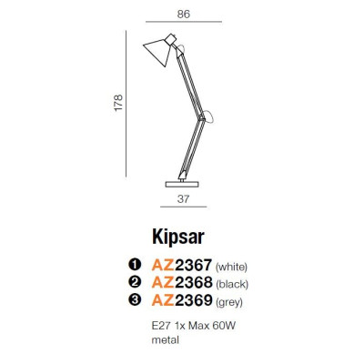 Lampa podłogowa KIPSAR AZ2367 - Azzardo