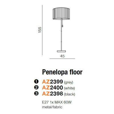 Lampa podłogowa PENELOPA AZ2398 - Azzardo