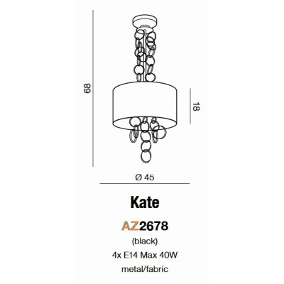 Lampa wisząca KATE AZ2678 - Azzardo