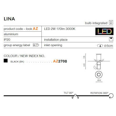Oprawa do wbudowania LINA AZ2708 - Azzardo