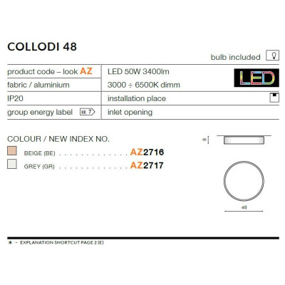 Plafon COLLODI 48 CCT AZ2716 - Azzardo
