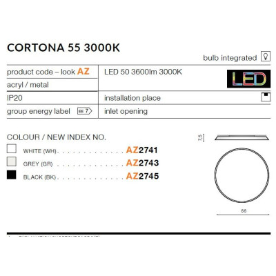Plafon CORTONA 55 AZ2741 - Azzardo