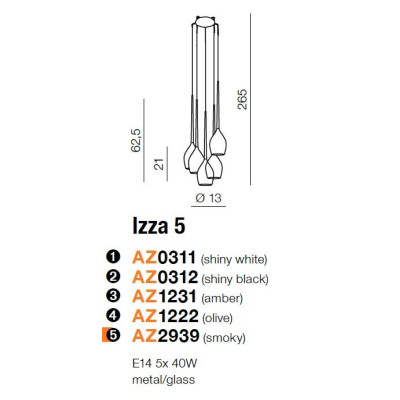 Lampa wisząca IZZA 5 AZ2939 - Azzardo