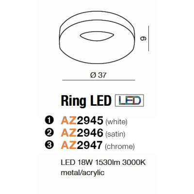 Plafon RING LED AZ2945 - Azzardo