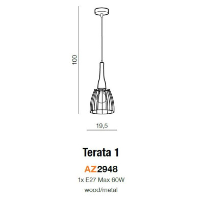 Lampa wisząca TERATA 1 AZ2948 - Azzardo
