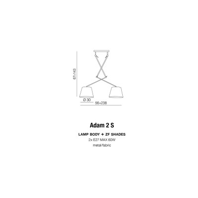 Lampa wisząca ADAM 2 S BLACK PENDANT AZ1842 + AZ2586 - AZzardo