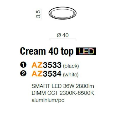 Plafon Cream SMART 40 AZ3533- AZzardo