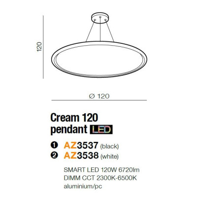 Lampa wisząca Cream SMART 120 AZ3537- AZzardo
