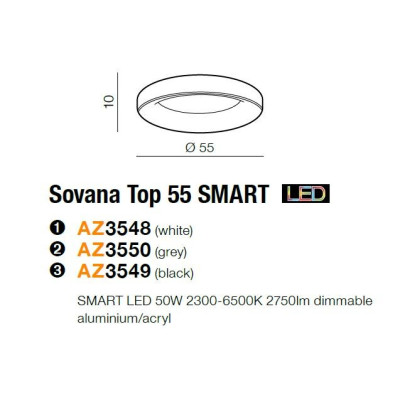 Plafon Sovana 55 SMART AZ3549- AZzardo