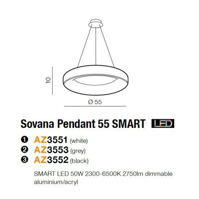 Lampa wisząca Sovana 55 SMART AZ3552- AZzardo