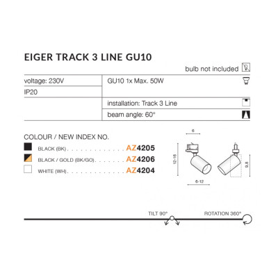 Oprawa Eiger Track 3Line GU10 AZ4204 - Azzardo