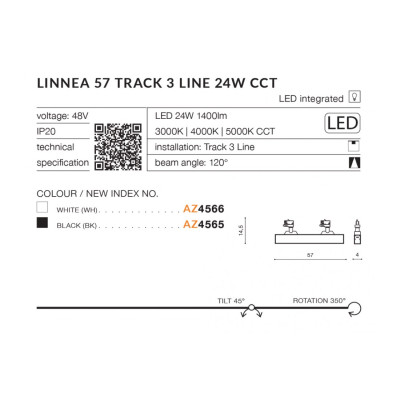 Oprawa Linnea 57 Track 3Line 24W CCT AZ4565 - Azzardo